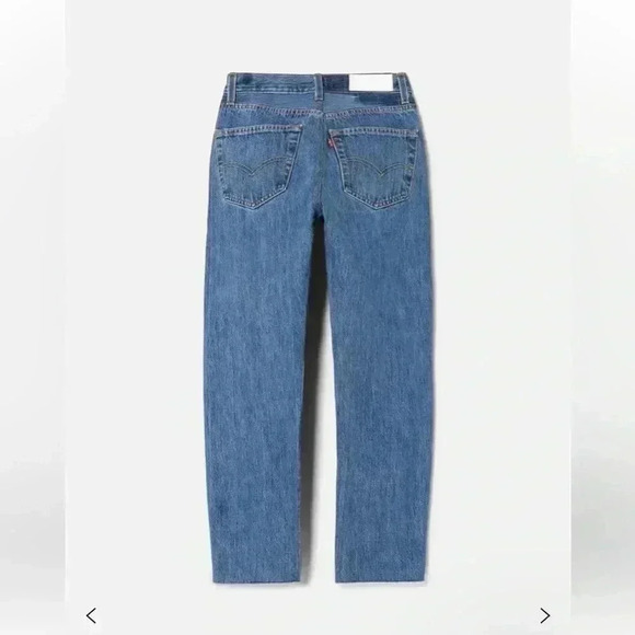 Redone X Levi’s high rise stove pipe jeans in indigo size 26 - Picture 2 of 6